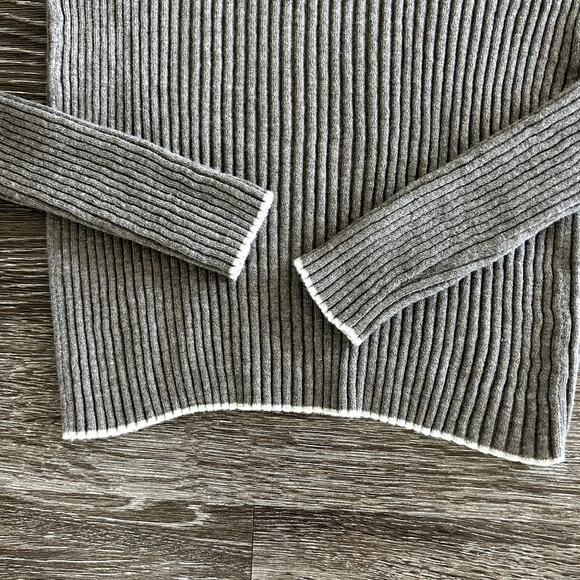 EUC By Malene Birger Reyne Ribbed Merino Wool Turtleneck Taupe Sweater Sz Large - Picture 7 of 16